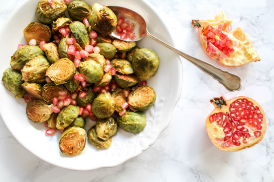 Honey Roasted Brussel Sprouts with Pomegranate Seeds - plant-based, gluten free, refined sugar free - heavenlynnhealthy.com