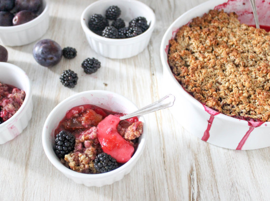 Damson, Apple & Blackberry Crumble