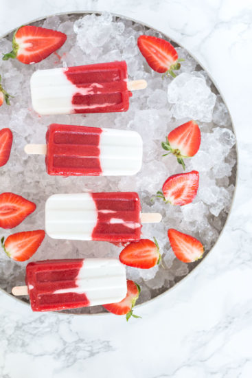 Healthy Strawberry Coconut Popsicles - plant based, gluten free, refined sugar free, vegan - heavenlynnhealthy.com