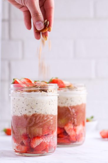 Rhubarb-Strawberry Parfait - plant-based, vegan, gluten free, refined sugar free - heavenlynnhealthy.com