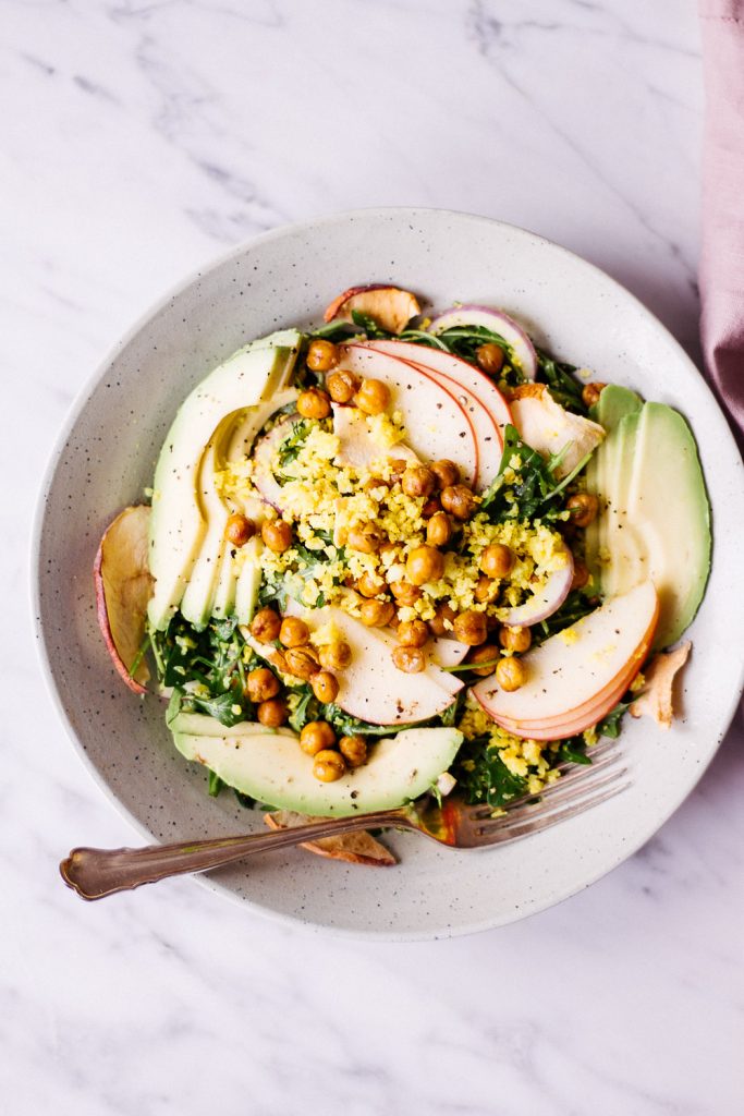 Crunchy Apple Cauliflower Salad with Apple Dressing - plant-based, vegan, gluten free, refined sugar free - heavenlynnhealthy.com